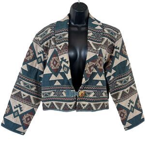Vintage Flashback Southwestern Tapestry Bolero Jacket